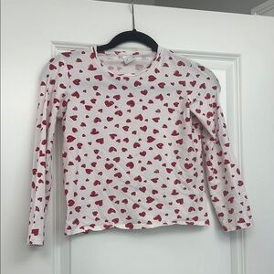 Zara Heart Patterned Kids Long Sleeve Shirt